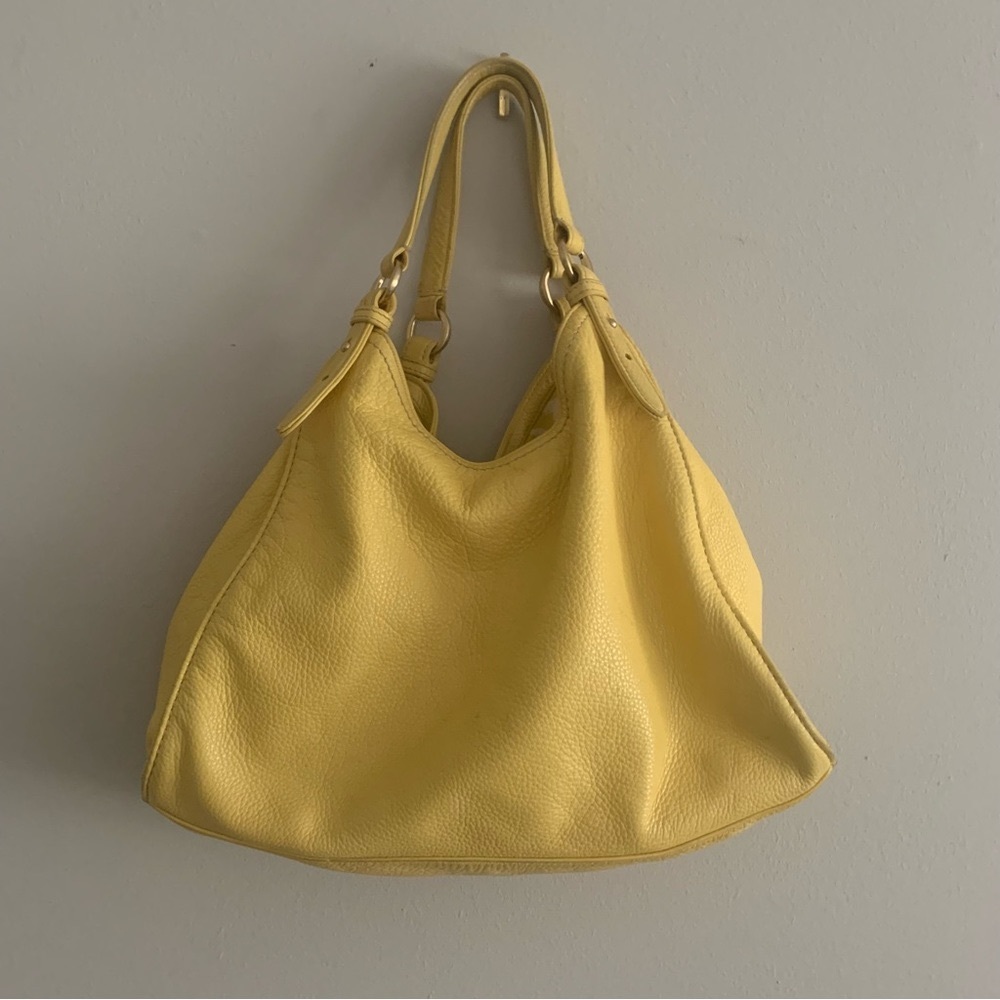 Cole Haan buttery soft yellow handbag in very good condition- cheery, fu…